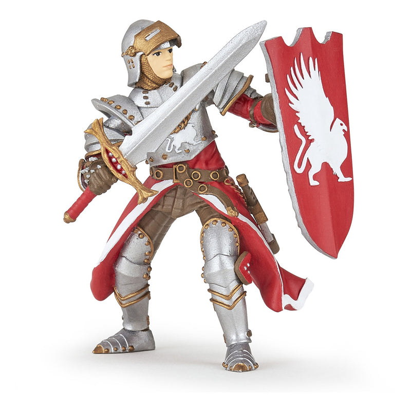 PAPO Fantasy World Griffin Knight Toy Figure, Silver/Red (39956)