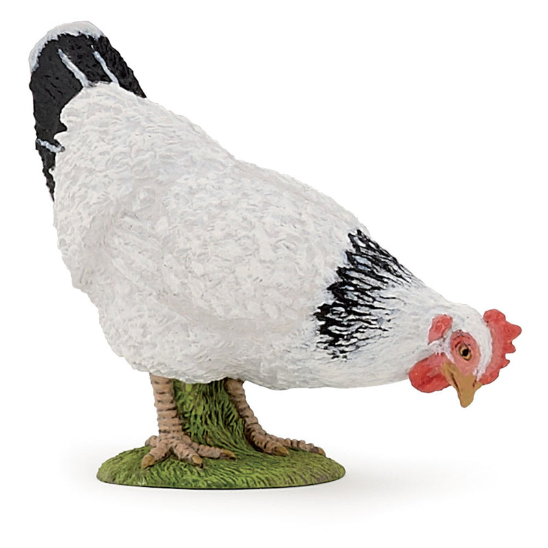 Papo picoteando Animals, craquelure, Color Figura de gallina Blanca Picante, la Vida en la Granja, Multicolor, 6,5 x 2,5 x 4,9 cm (51160