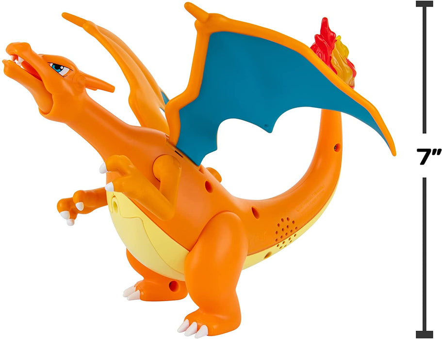 Pokémon Charizard Deluxe Feature Figure - Includes 6-inch Interactive Charizard Figure plus 2-inch Pikachu Figure with Figure Launcher - Authentic Details