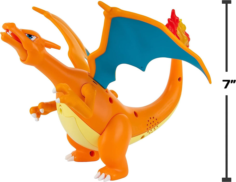 Pokémon Charizard Deluxe Feature Figure - Includes 6-inch Interactive Charizard Figure plus 2-inch Pikachu Figure with Figure Launcher - Authentic Details