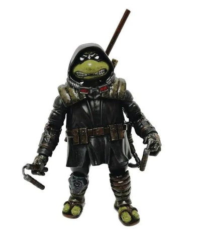 Bandai Teenage Mutant Ninja Turtles The Last Ronin Michelangelo Action Figure Coloured | 4.5'' TMNT The Last Ronin Articulated Action Figure With Accessories | Teenage Mutant Ninja Turtles Toys Black