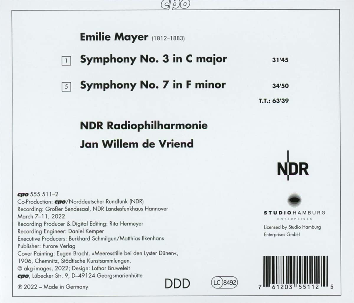 Emilie Mayer: Symphonies 3 & 7