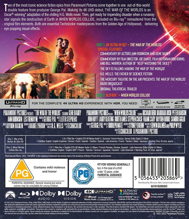 The War of the Worlds (1953) 4K UHD + When Worlds Collide BD