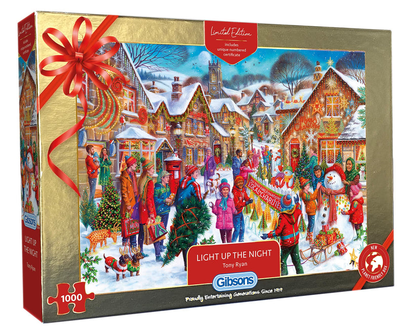 Light Up The Night 1000 Piece Jigsaw Puzzle | Christmas Jigsaw Puzzle | Sustainable Puzzle for Adults | Great Gift for Adults | Gibsons Games