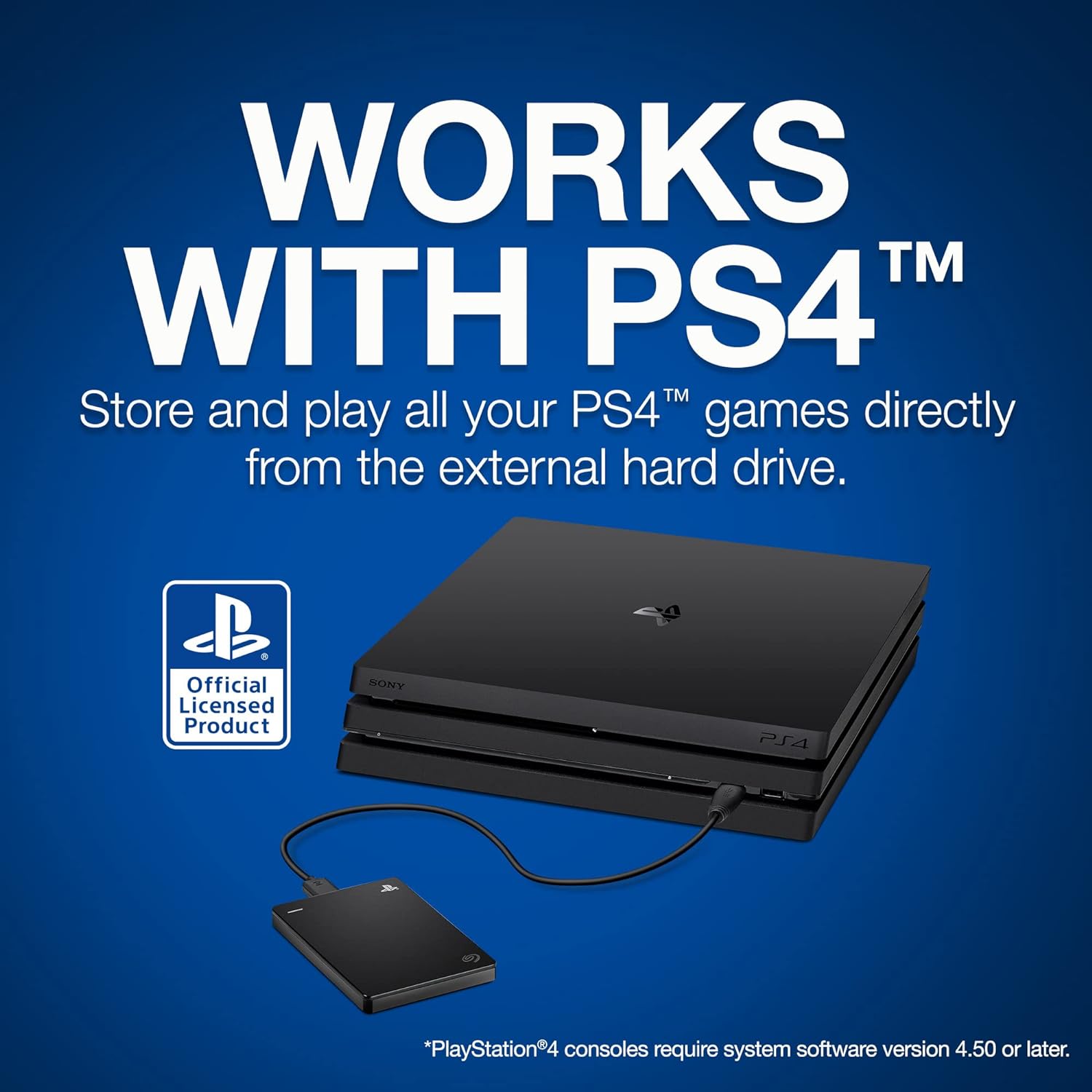 Seagate Game Drive for PS4, 4TB, Portable External Hard Drive, Compatible with PS4 and PS5 (STLL4000200), Black Black 4TB PS4/PS5