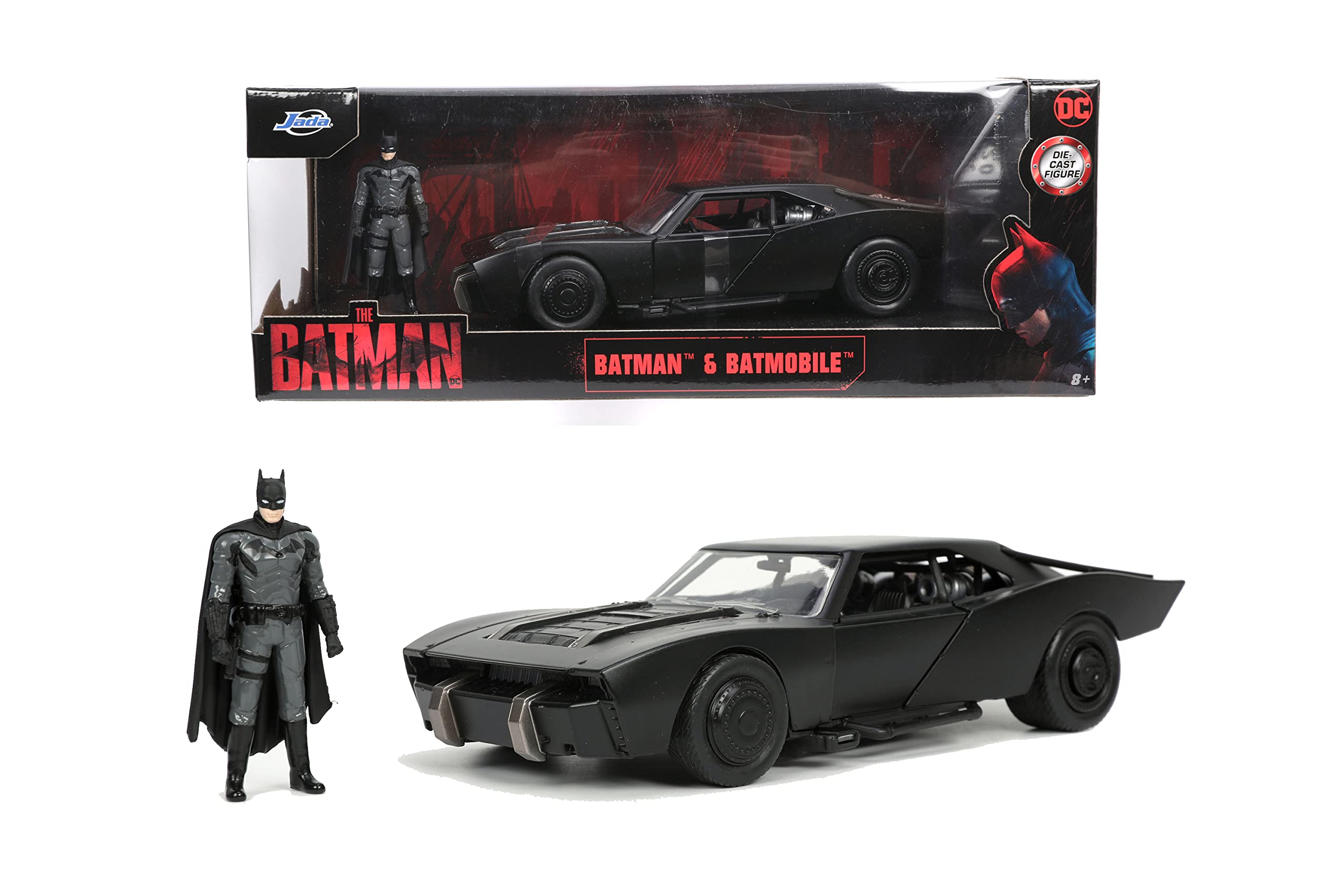 Jada Toys The Batman - Batmóvil coche metal, escala 1:24, con figura de metal, coleccionismo, color negro (253215010)