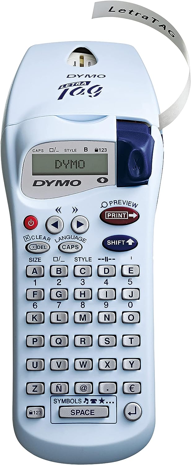 Dymo LetraTag XR Handheld Label Maker ABC Keyboard Home Label Printer with Easy-to-Use LCD Screen, Grey LT XR