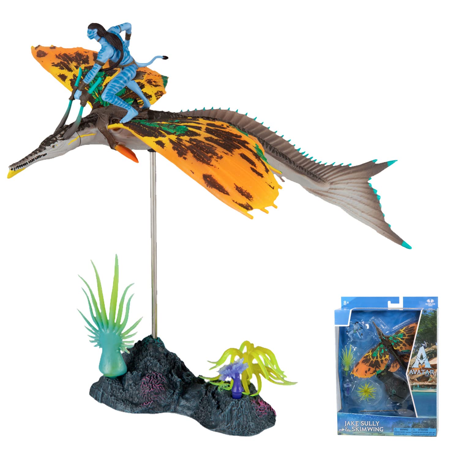 McFarlane Toys, Disney Avatar, World of Pandora Skimwing and Jake Sully Avatar Movie Action Figure Set, Disney Toys Collectible Figure – Ages 8+
