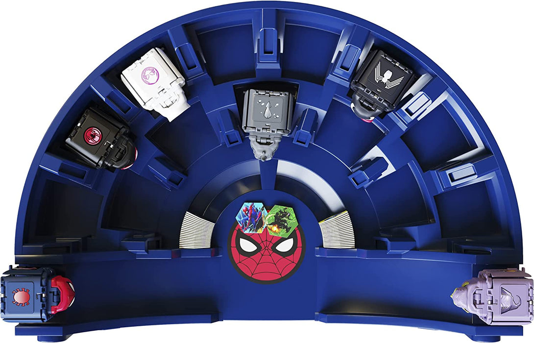Marvel Battle Cubes Downtown Showdown Training Arena, 2 Exclusive Spider-Man Metallic Battle Cubes, Battle Ramp Play Set, Unleash Power, Launch Attack, RPS Auto-Battle System, APP, Ages 5+