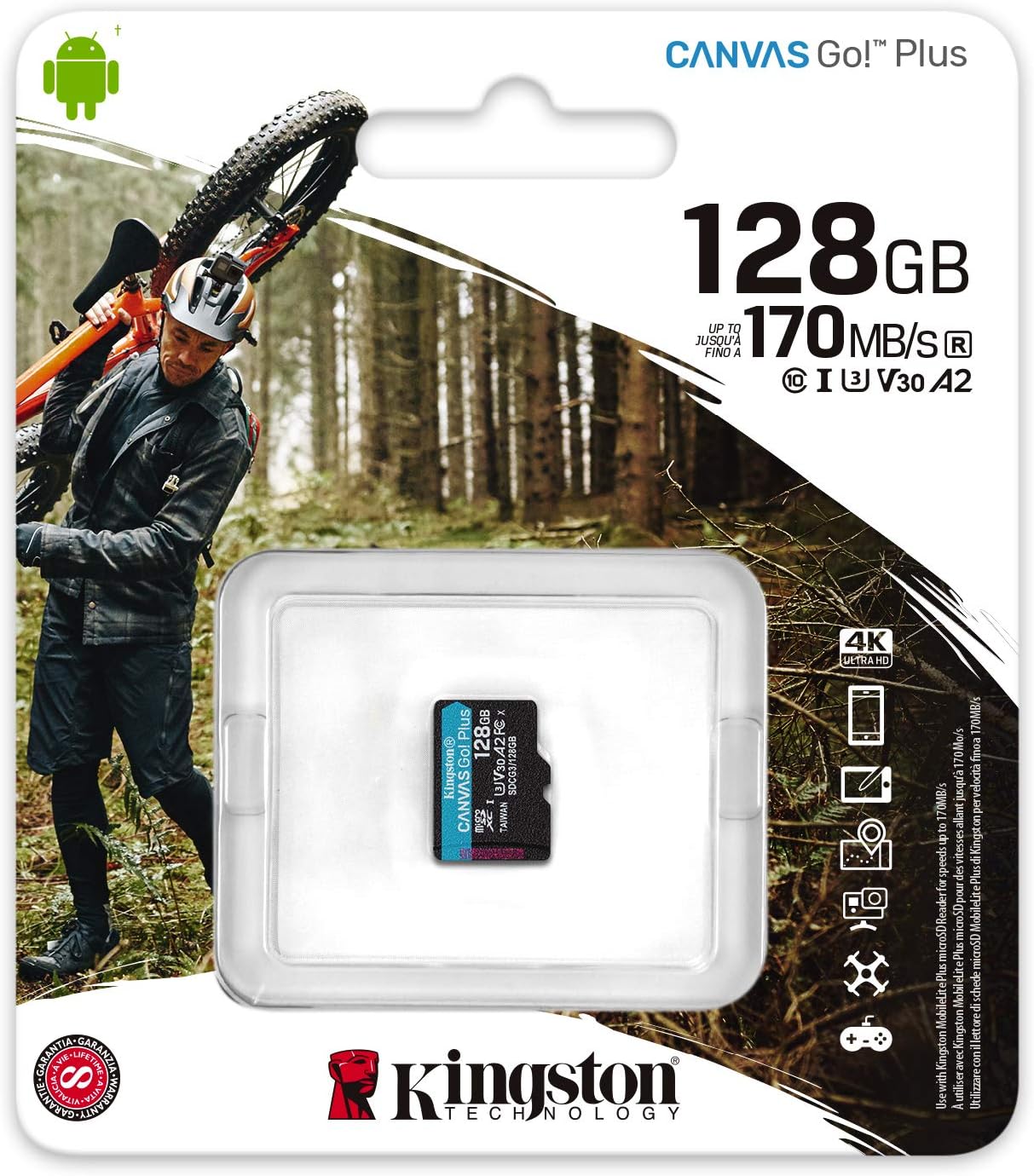 128Gb Msdxc Canvas Go Plus 170R A2 U3 V30 Single Pack W/O Adptr