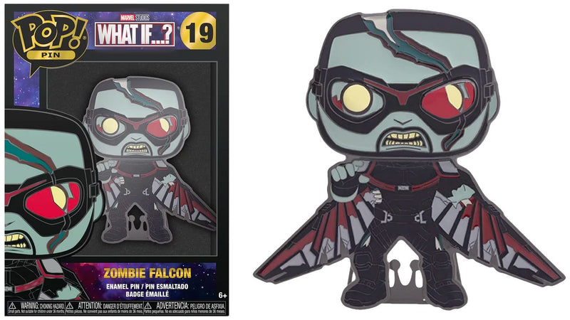 Loungefly POP! Large Enamel Pin MARVEL: Marvel - Falcon - What If - ZOMBIE FALCON - Marvel What If Enamel Pins - Cute Collectable Novelty Brooch - for Backpacks & Bags - Gift Idea - TV Fans