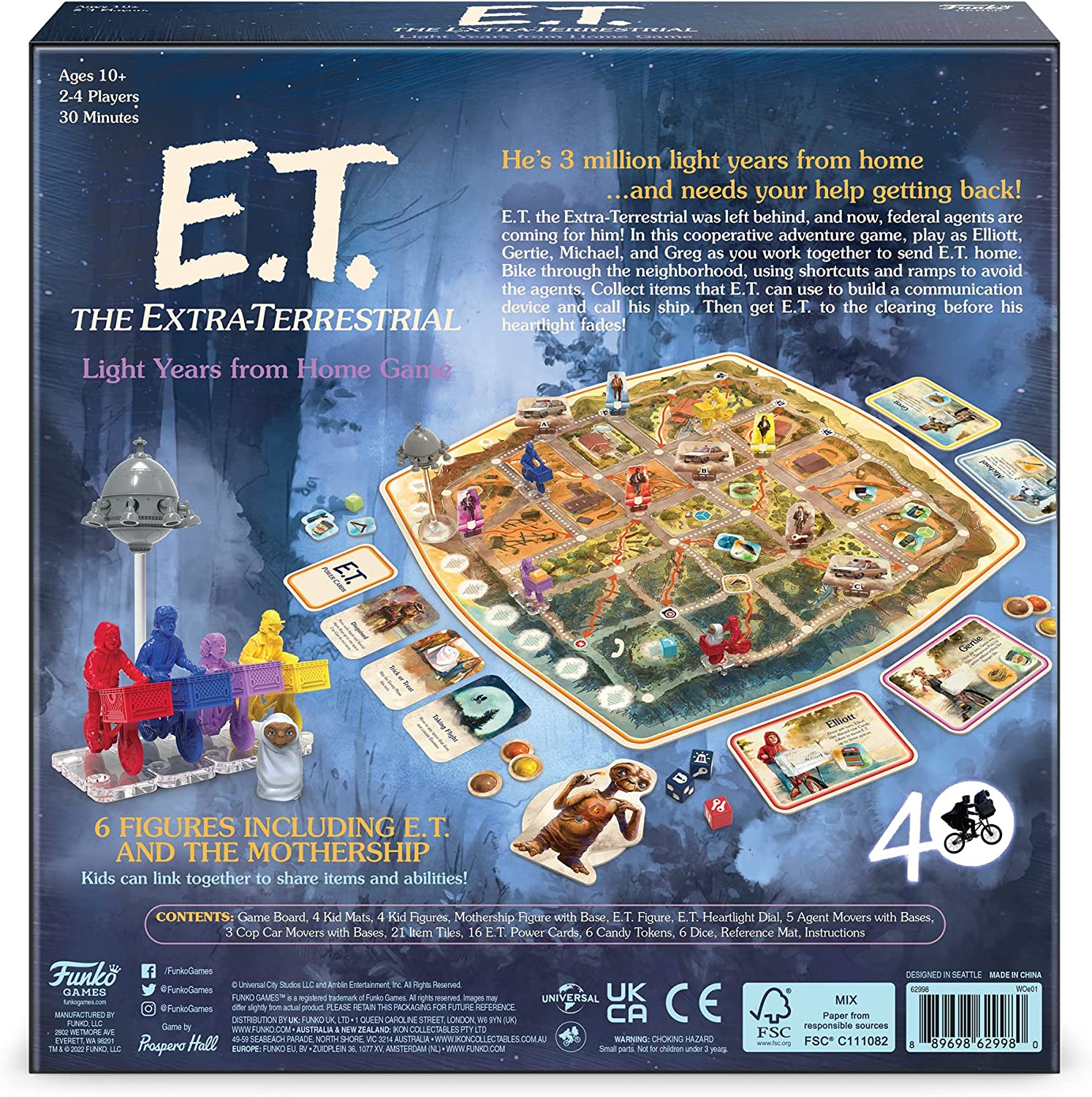 Funko Signature Games: E.T. Light Years from Home Cooperative Strategy Board Game For Children And Adults (Ages 10+) Ideal for 2 - 4 Players With a 30 Minute Game Time For Family Fun - Funko 62998