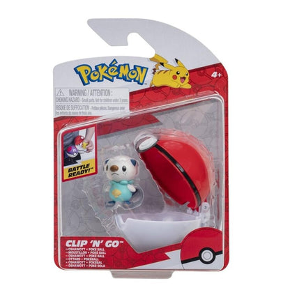 Pokemon Clip N Go Battle Feature Figure Set and Action Ready (Oshawott and Poke Ball) Oshawott und Poke Ball