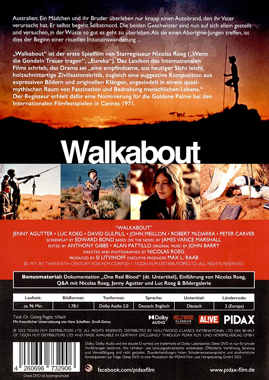 Walkabout - Der Traum vom Leben - Remastered Edition (Neue 4K-Abtastung) / Filmklassiker von Starregisseur Nicolas Roeg (Pidax Film-Klassiker)