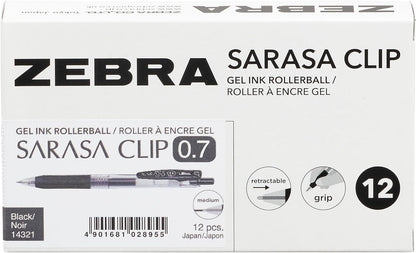 Zebra 0.7 mm Sarasa Clip Gel Ink Pen - Black