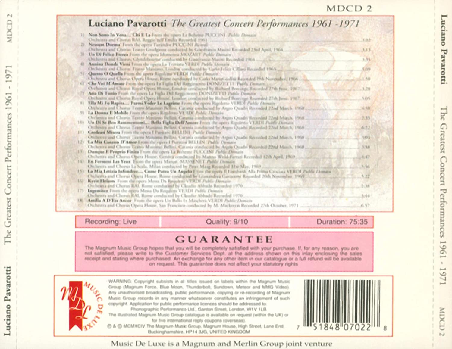 The Greatest Concert Performances (1961-1971)