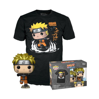 Funko POP! & Tee: Naruto - Naruto Run - Metallic - Extra Large - (XL) - T-Shirt - Clothes With Collectable Vinyl Figure - Gift Idea - Toys and Short Sleeve Top for Adults Unisex Men and Women