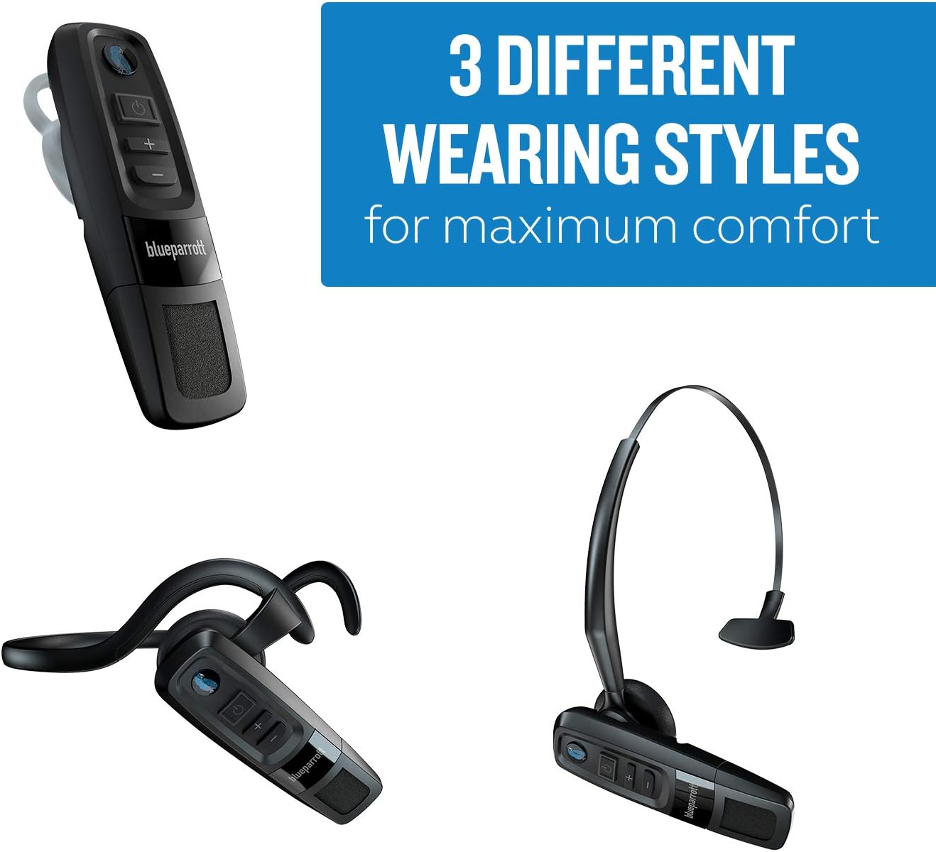 Jabra BlueParrott C300-XT MS 80% Noise-Cancelling Compact Wireless Bluetooth Headset for Microsoft Teams Walkie Talkie - For High Noise Environments Convertible C300-XT MS