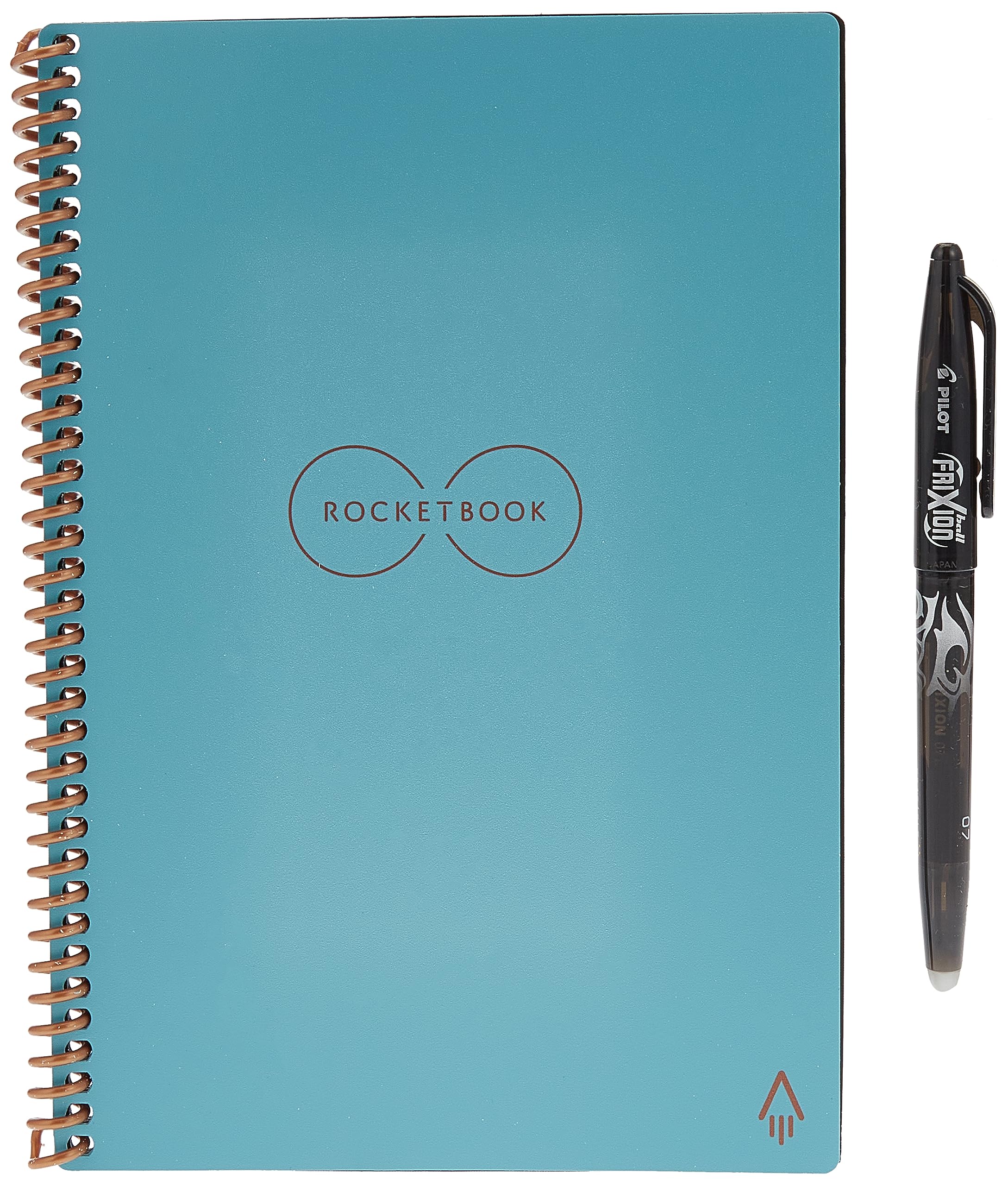 Rocketbook Smart Reusable- Dot-Grid Eco-Friendly Notebook with 1 Pilot Frixion Pen & 1 Microfiber Cloth Included - Neptune Teal Cover, Executive Size (6" x 8.8") Neptune Teal Executive Notebook