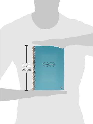 Rocketbook Smart Reusable- Dot-Grid Eco-Friendly Notebook with 1 Pilot Frixion Pen & 1 Microfiber Cloth Included - Neptune Teal Cover, Executive Size (6" x 8.8") Neptune Teal Executive Notebook