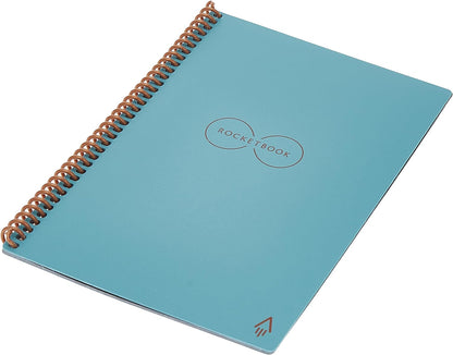 Rocketbook Smart Reusable- Dot-Grid Eco-Friendly Notebook with 1 Pilot Frixion Pen & 1 Microfiber Cloth Included - Neptune Teal Cover, Executive Size (6" x 8.8") Neptune Teal Executive Notebook