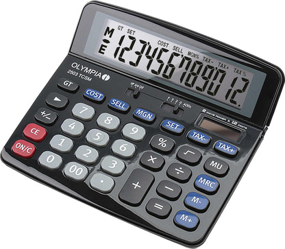 Olympia Tools 40183 Model 2503 Calculator Desktop Financial Calculator Black/Blue/Grey