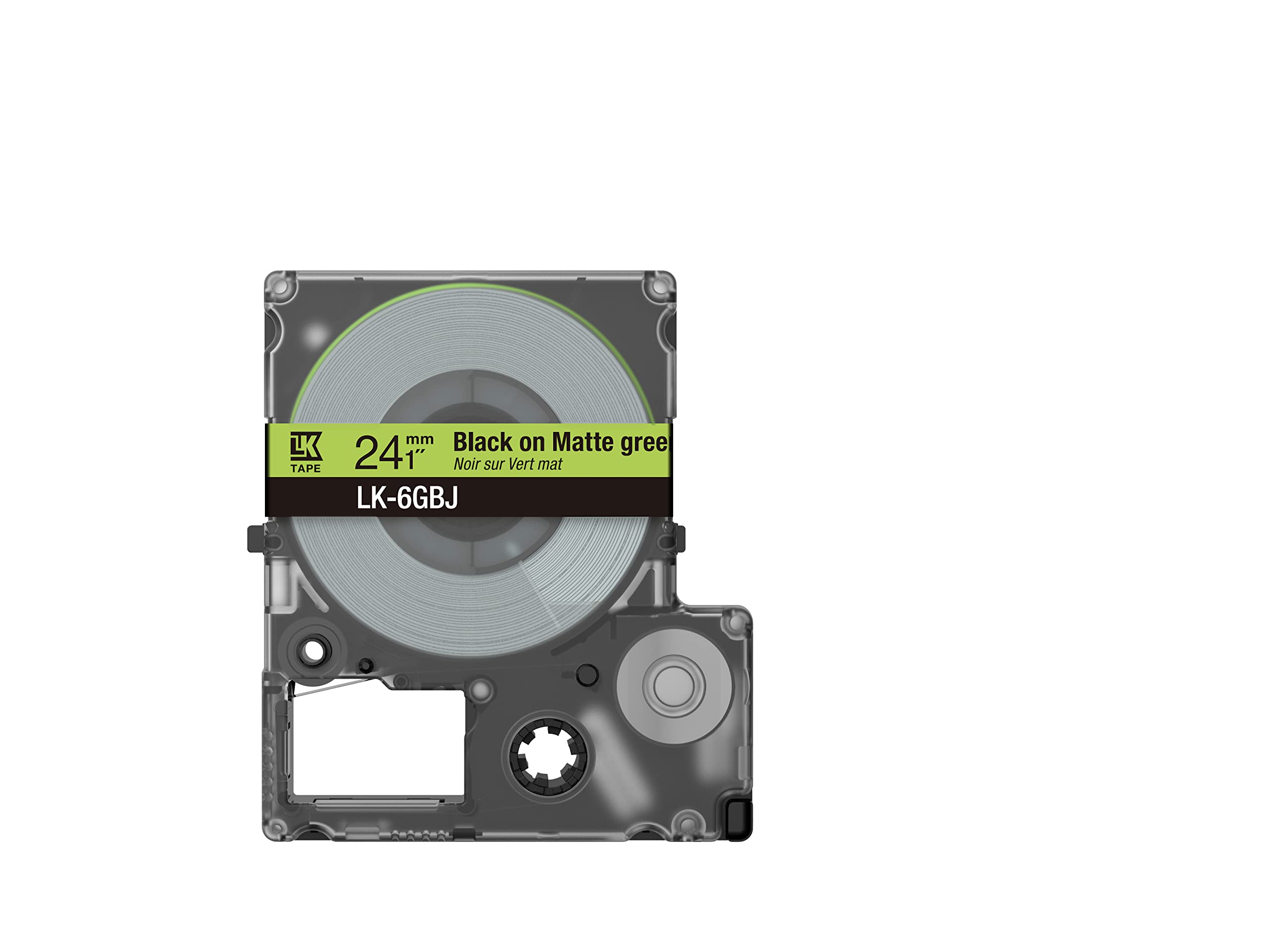 Epson Etikettenkassette, mattes Beschriftungsband LK-5GBJ schwarz auf grün, langlebiges Band für Epson LabelWorks Etikettendrucker, wasser- & verschleißfest, 8 m x 18 mm
