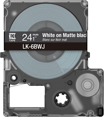 Epson Etikettenkassette, mattes Beschriftungsband LK-5YBJ schwarz auf gelb, langlebiges Band für Epson LabelWorks Etikettendrucker, wasser- & verschleißfest, 8 m x 18 mm