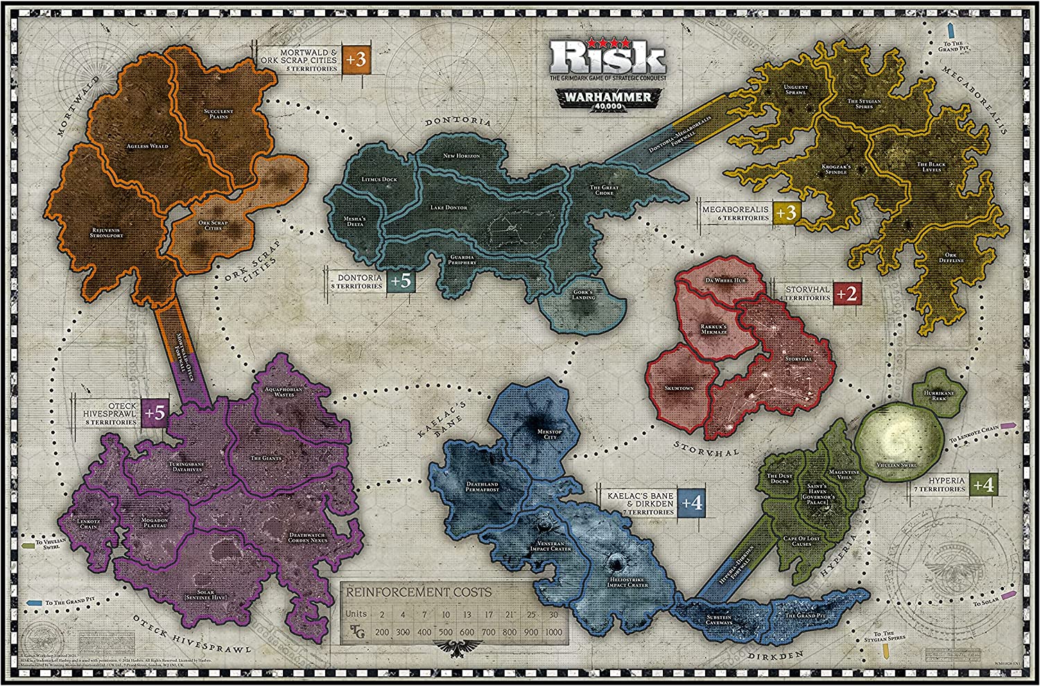 Winning Moves Warhammer RISK Strategy Board Game , Explore Planet Vigilus and form your army and battle the likes of Orks and Ultramarines with custom game pieces