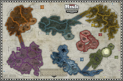 Winning Moves Warhammer RISK Strategy Board Game , Explore Planet Vigilus and form your army and battle the likes of Orks and Ultramarines with custom game pieces