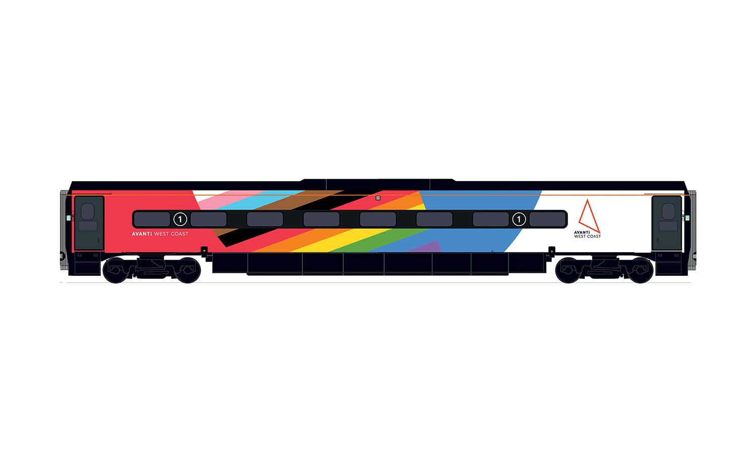 Hornby Avanti West Coast, Pendolino Motor First (MF), Pride Livery - Era 11