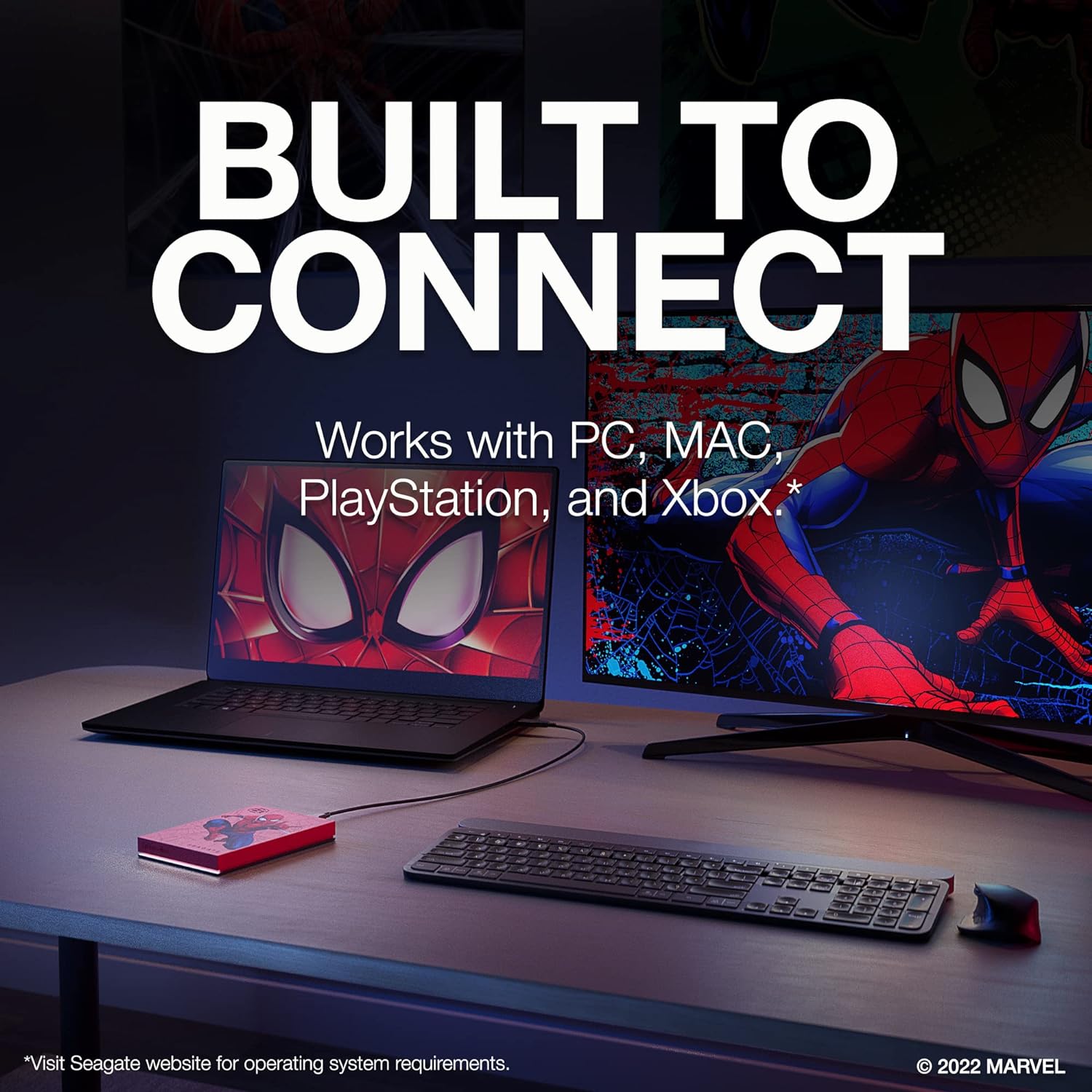 Seagate FireCuda Spider-Man Special Edition, 2 TB, External Hard Drive - USB 3.2 Gen 1, customizable LED RGB lighting White, with Rescue Services (STKL2000417) Spider-Man - HDD 2TB PC/Xbox/PS4/PS5