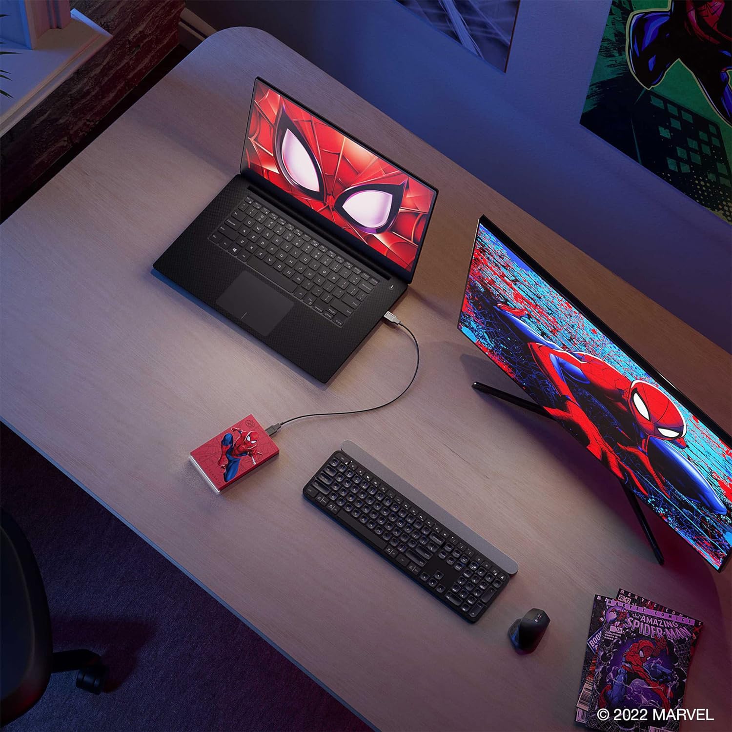 Seagate FireCuda Spider-Man Special Edition, 2 TB, External Hard Drive - USB 3.2 Gen 1, customizable LED RGB lighting White, with Rescue Services (STKL2000417) Spider-Man - HDD 2TB PC/Xbox/PS4/PS5