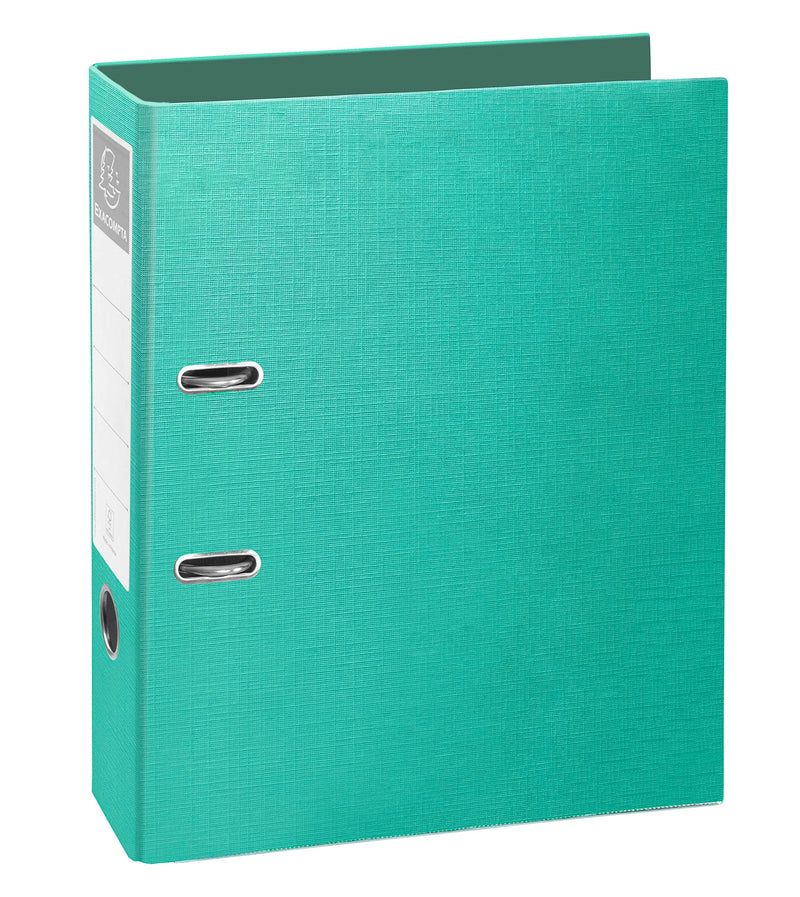 Exacompta - Ref. 53653E - 1 Prem'Touch Teksto lever arch file - back 80 mm - mechanical 80 mm - gripping eyelet - external dimensions 32 x 29 cm - format to be filed A4 - Water green colour