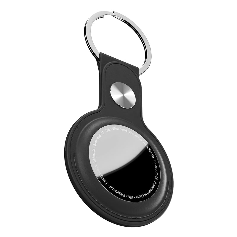 Keybudz -  Leather Keyring For Airtag (Color: Black)