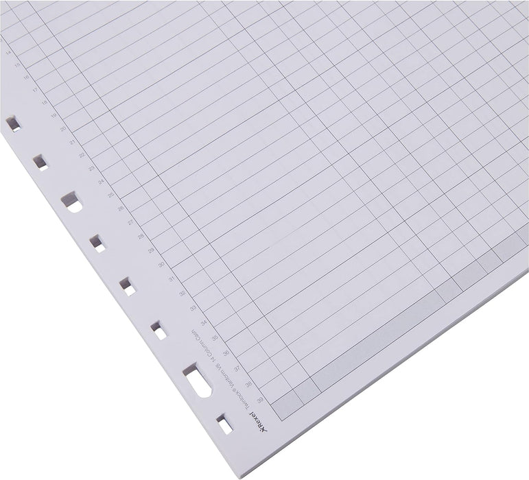 Rexel Twinlock Variform Multi-Ring Binder V8 Cash Refill Sheets 14 Columns , White (Pack of 75