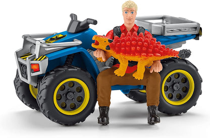 Schleich Dinosaurs, Dinosaur Toy Set for Boys and Girls, Quad Escape from Velociraptor Set with ATV Truck, Ages 4+ 2021 Box Style