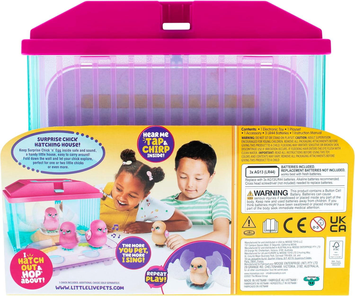 Little Live Pets; Surprise Chick Hatching House; Cute Interactive Collectible Toy Chick Chirps & Taps; Hatches Out Of Egg & Hops About