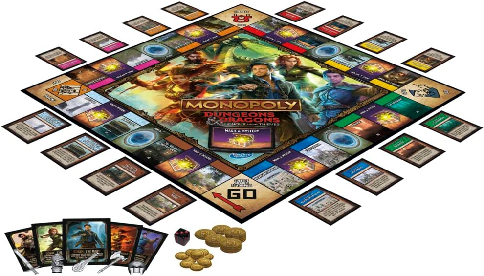 Monopoly Dungeons & Dragons: Honor Among Thieves Game, Inspired by the Movie, D&D Board Game for 2-5 Players