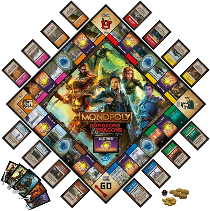 Monopoly Dungeons & Dragons: Honor Among Thieves Game, Inspired by the Movie, D&D Board Game for 2-5 Players
