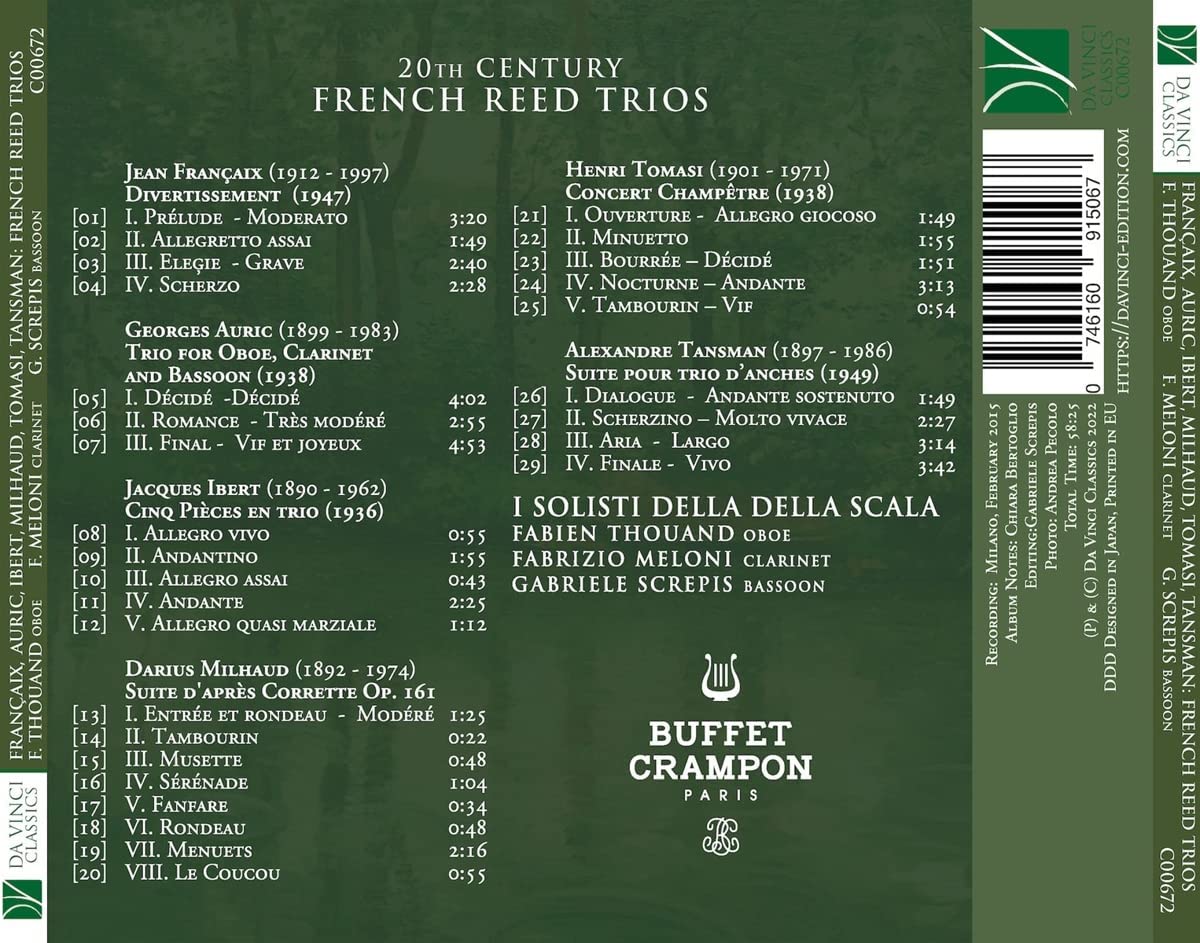 20th Century French Reed Trios