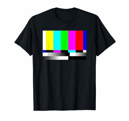 T-Shirts TV Statische und Farbe Bar T-Shirt TV Fehler 80s Vintage Tee