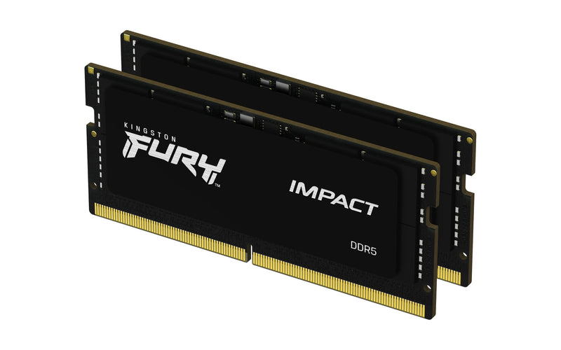 Kingston FURY Impact 32GB (2x16GB) 4800MT/s DDR5 CL38 SODIMM Notebook Gaming Memory Kit of 2 - KF548S38IBK2-32, Black