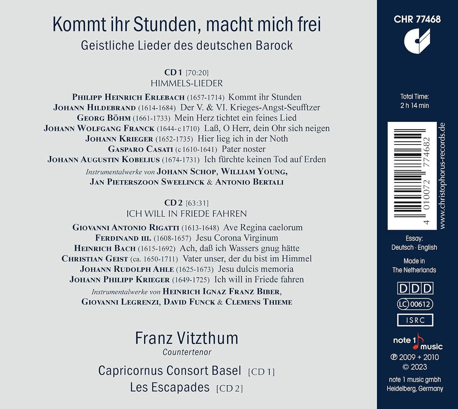 Kommt Ihr Stunden, Macht Mich Frei: Geistliche Lieder Des Deutschen Barock
