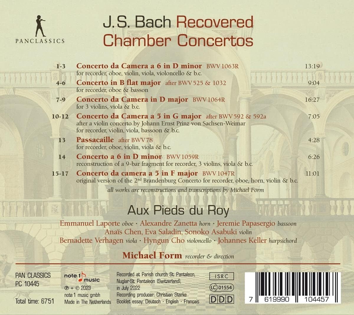 J.S. Bach: Recovered Chamber Concertos