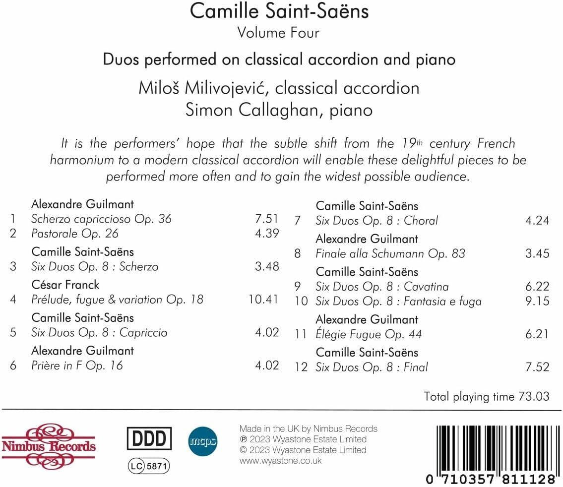 Saint-Saëns: Duos for Harmonium & Piano - Volume 4