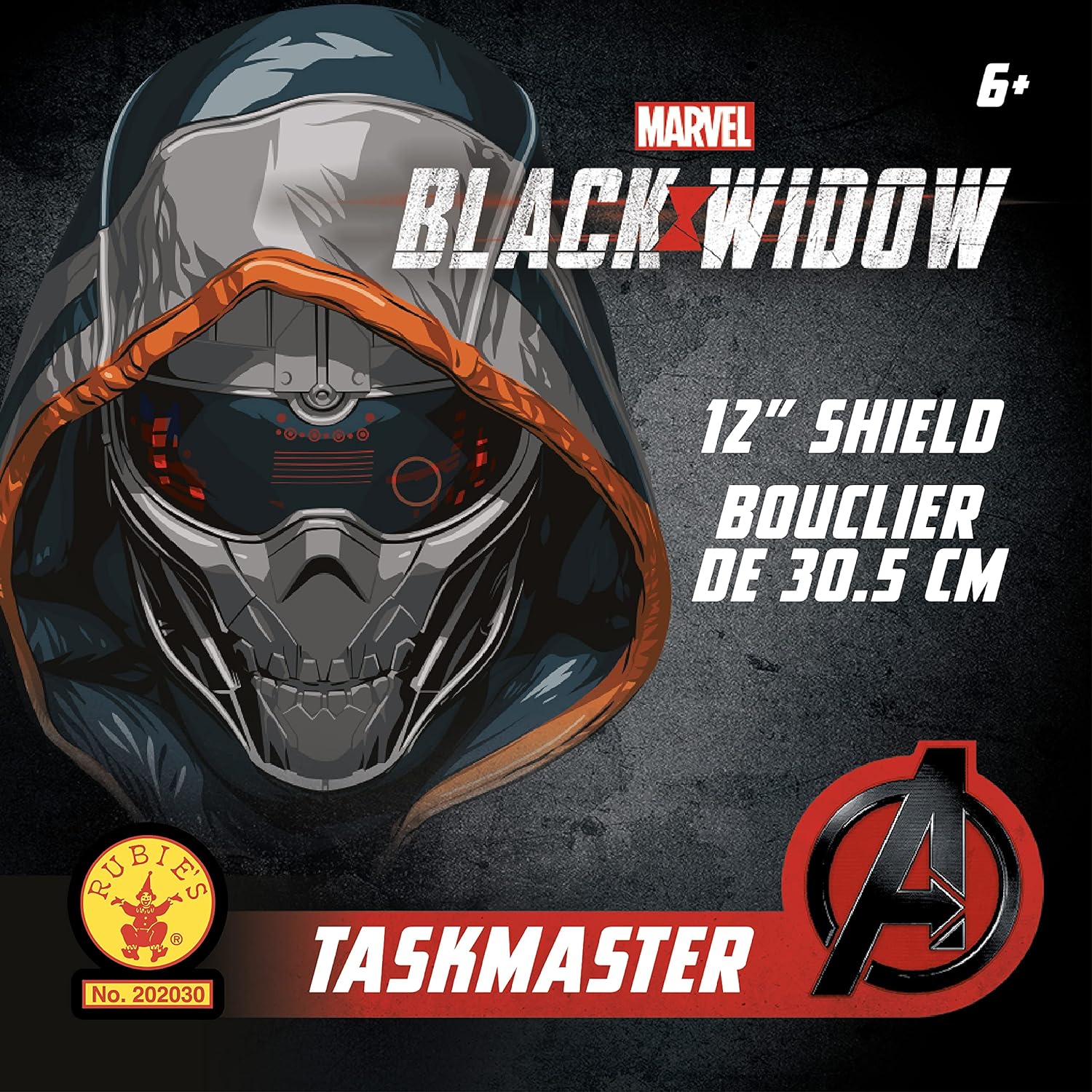Rubie's (RUBKC) 202030_NS Rubies Official Marvel Black Widow Movie, Task Master 12-Inch Shield Costume Accessory, One Size, Age 3-18 Years, As Shown