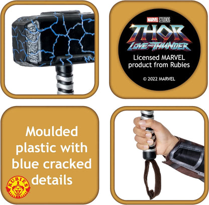Rubies Official Marvel Thor Love & Thunder Movie, Mighty Thor Mjolnir Hammer