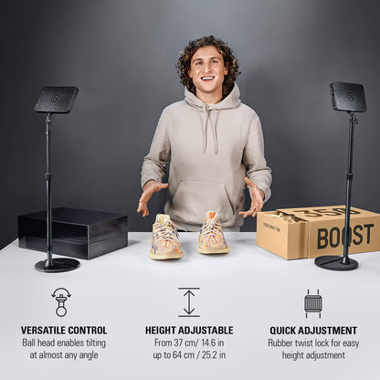 Elgato Mini Mount – Versatile Desktop Stand extendable up to 64 cm/25.2 in, Fully Adjustable, Phone Holder with Cold Shoe Mount, Device Slot, 1/4 inch Thread for Cameras, Lights, Mics and more