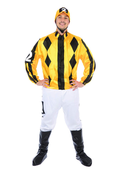 Bristol Novelty AF128STD Jockey Costume | For Men | Yellow, STD